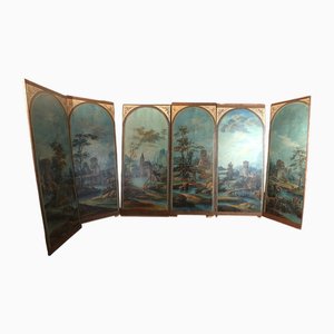 Landscapes, 19th Century, Painted Panels, Set of 6