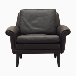 Danish Brown Leather Armchair by Aage Christiansen for Erhardsen & Andersen, 1960s