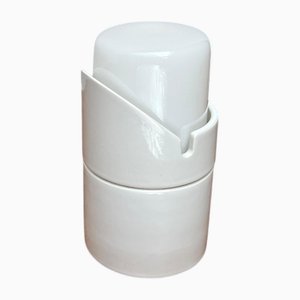 Minimalist Porcelain Bathroom Wall Light by Knud Holscher for IFÖ, Sweden, 1980s