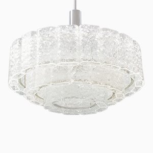 Large 3-Tier Chandelier with Ice Glass Elements from Doria, 1960s