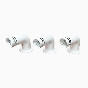 Set of Vintage Danish Postmodern Model Pipeline Wall Sconces by Ole Pless Jørgensen for Nordisk Solar, 1970s, Set of 3
