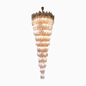 Lustre Teardrop Mid-Century en Verre par Bd Lumica, Barcelona, 1970s