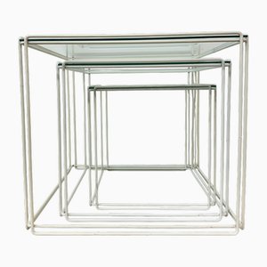 Tables Gigognes Isocele par Max Sauze, 1970s, Set de 3