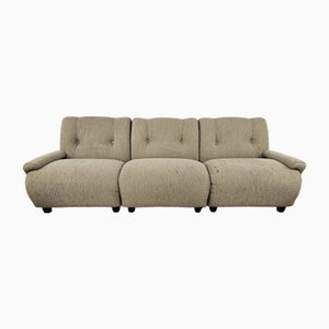 Mid-Century Modular Sofa with Three Seats in Gray Fabric, 1970s, Set of 3