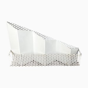 Postmodern Perforated Metal Desk Organizer, 1980s