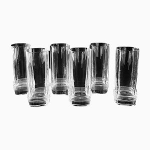 Vasos Art Déco de cristal de Christian Dior, años 80. Juego de 6