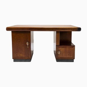 Art Deco Writing Desk in Oak, Belgium, 1930s