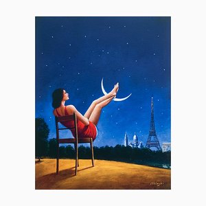 Rafal Olbinski, La Luna, París, 2020, Impresión Giclée