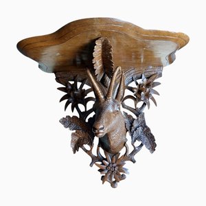 Étagère avec Support Sculpté en Forêt-Noire, 19ème Siècle, 1890s
