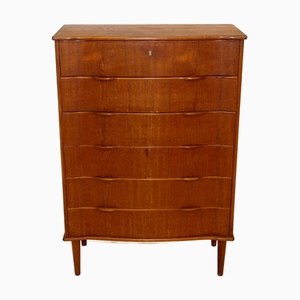 Teak Tallboy Chest of Drawers, Denmark, 1950s