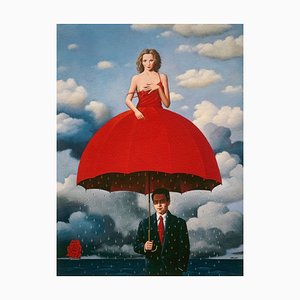 Rafal Olbinski, Ein Regenschirm, 2020, Giclée-Druck
