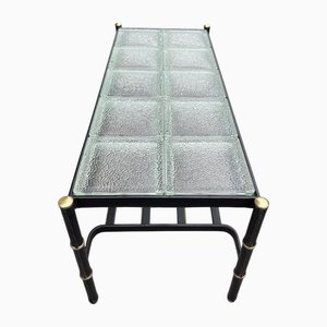 Stitched Leather Cocktail Table by Jacques Adnet, 1950s