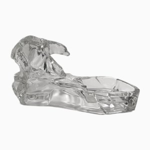 Crystal Glass Bohemian Vide-Poche with Polar Bears - Art Deco 1930s