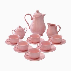 Earthenware Coffee Service from Salins-Les-Bains, 1930s, Set of 15