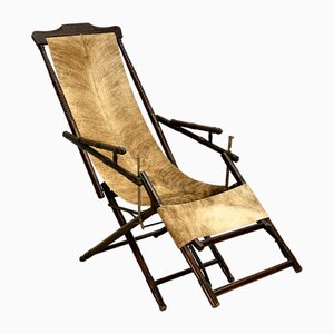 Silla de playa sudafricana de cuero, década de 1890