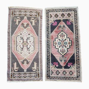 Small Turkish Hand-Knotted Wool Oushak Rugs, 1970s, Set of 2