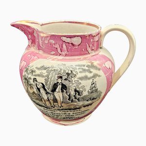 Brocca Sunderland in porcellana rosa, fine XIX secolo