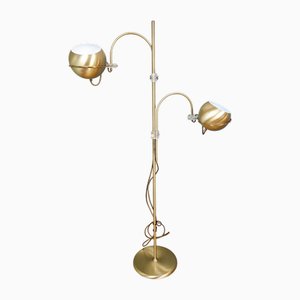 Augapfel Stehlampe aus Messing mit Doppelbogen von Gepo, 1970er