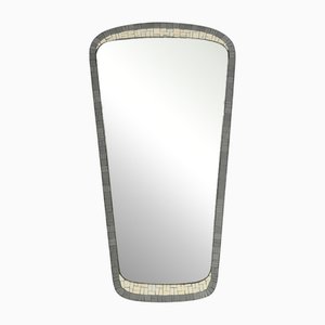 Mid-Century Modern Mosaic Wall Mirror with Brass Frame from Münchner Zierspiegel, 1950s