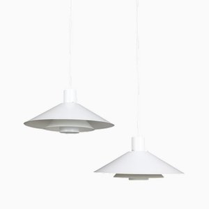 Dänische Trapez Hängelampen von Christian Hvidt für Nordisk Solar Compagni, 1970er, 2er Set