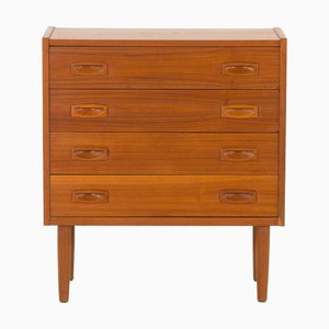 Kleine Teak Kommode mit 4 Schubladen, Dänemark, 1960er