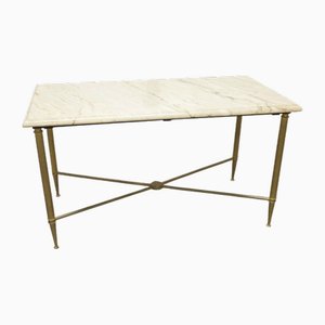 Couchtisch aus Marmor mit Messinggestell, 1930er