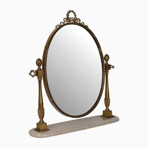 Vintage Table Mirror in Onyx & Brass, Italy, 1960s