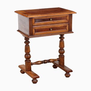 Antique Bedside Table in Beech and Walnut