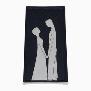 Rilievo in ceramica attribuito a Holm Sorensen, Bornholm, Danimarca, 1958