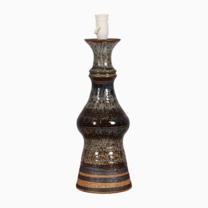 Large Danish Partly Glazed Stoneware Table Lamp, 1960s