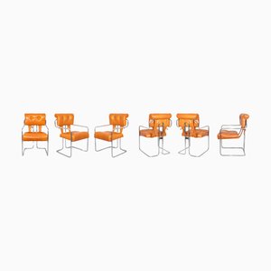 Tucroma Leather Chairs by Guido Faleschini for Mariani, Italy, 1970s, Set of 6