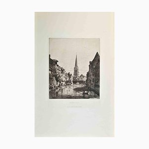 Alfred-Louis Brunet-Debaines, Harfleur, Etching, 1870s