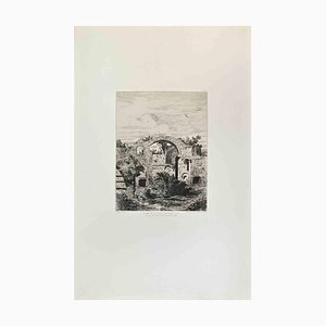 Joseph-Charles Nigote, Ruine de la Villa Adrienne, Etching, 1870s