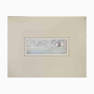 Henri Lerolle, Landscape, Watercolor, Early 20th Century