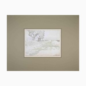 Henri Lerolle, Landscape, Watercolor, Early 20th Century
