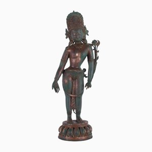 Copper Alloy Standing Indra Figure, Nepal, 1920s