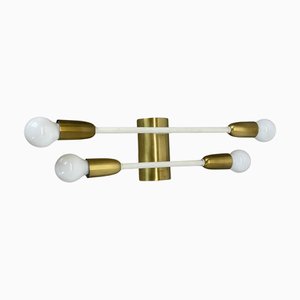Minimalist Brass Theatre Wall Sconce in the style of Stilnovo, Italy, 1950s