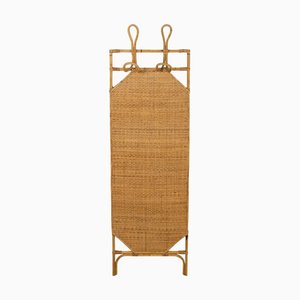 Mid-Century Bamboo, Rattan and Wicker Coat Rack in the style of Olaf Von Bohr Style, Italy, 1960s