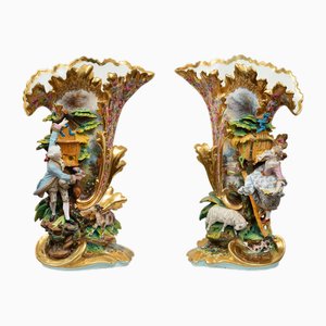 Antike neapolitanische Louis Philippe Vasen von Capodimonte, Mitte des 19. Jahrhunderts, 2er Set