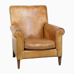 Fauteuil Vintage en Cuir de Mouton