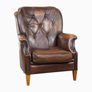 Fauteuil Vintage en Cuir de Mouton