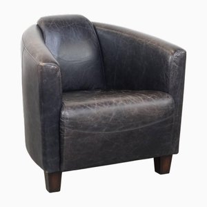 Black Cowhide Aviator Armchair