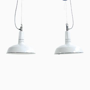 Lampada da fabbrica smaltata di Carriage Factory l'Aia per Philips, anni '30