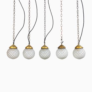 Pinecone Globe Pendant Lights, 1920s