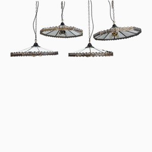 Antique Dutch Opaline Electrified Church Pendant Light