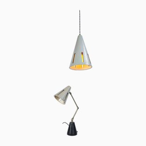 Lampe à Suspension et Lampe de Bureau Mid-Century Série Solar par H. Th. JA Busquet pour Hala Zeist, 1950s, Set de 2