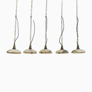 Antique Dutch Diminutive Alabaster Pendant Light, 1890s