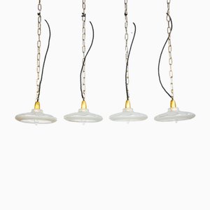 Französische Art Deco Hängelampe mit Untertasse