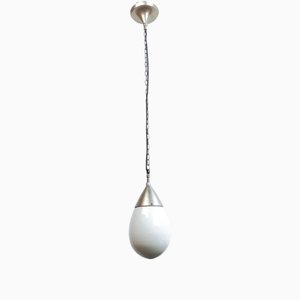 Bauhaus Opaline Teardrop Pendant Light by Peter Behrens for Siemens & Schuckert, 1920s