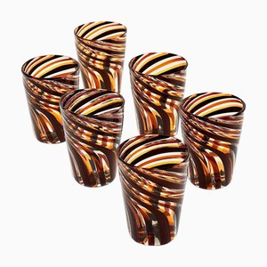 Murano Glass Tumblers by Silvio Piattelli, Set of 6